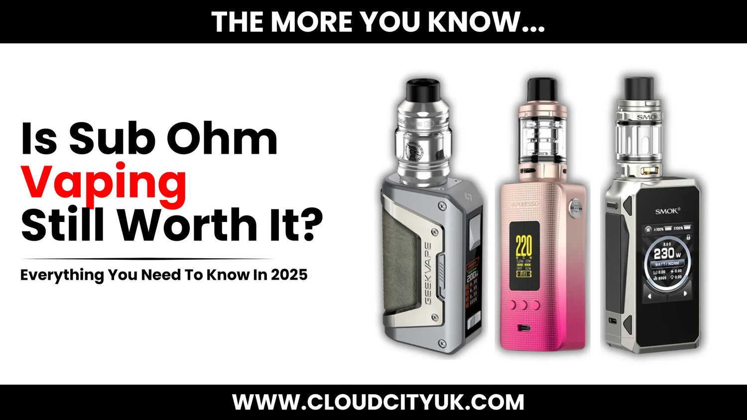 Is It Worth Using Sub Ohm Kits In 2025 | Cloud Vapez UK