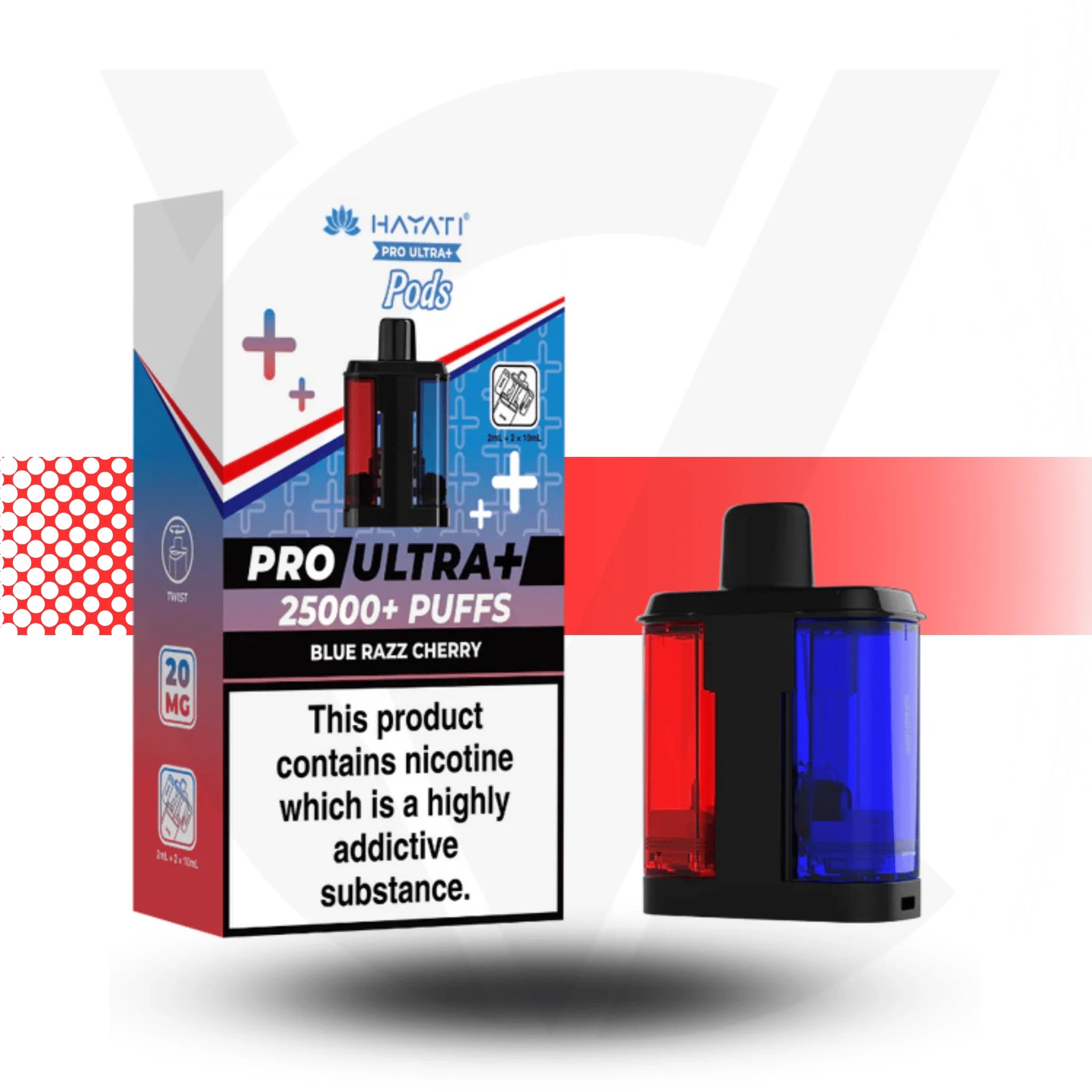 Hayati Pro Ultra+ 25k Pod vape - Blue Razz Cherry - Cloud Vapez UK