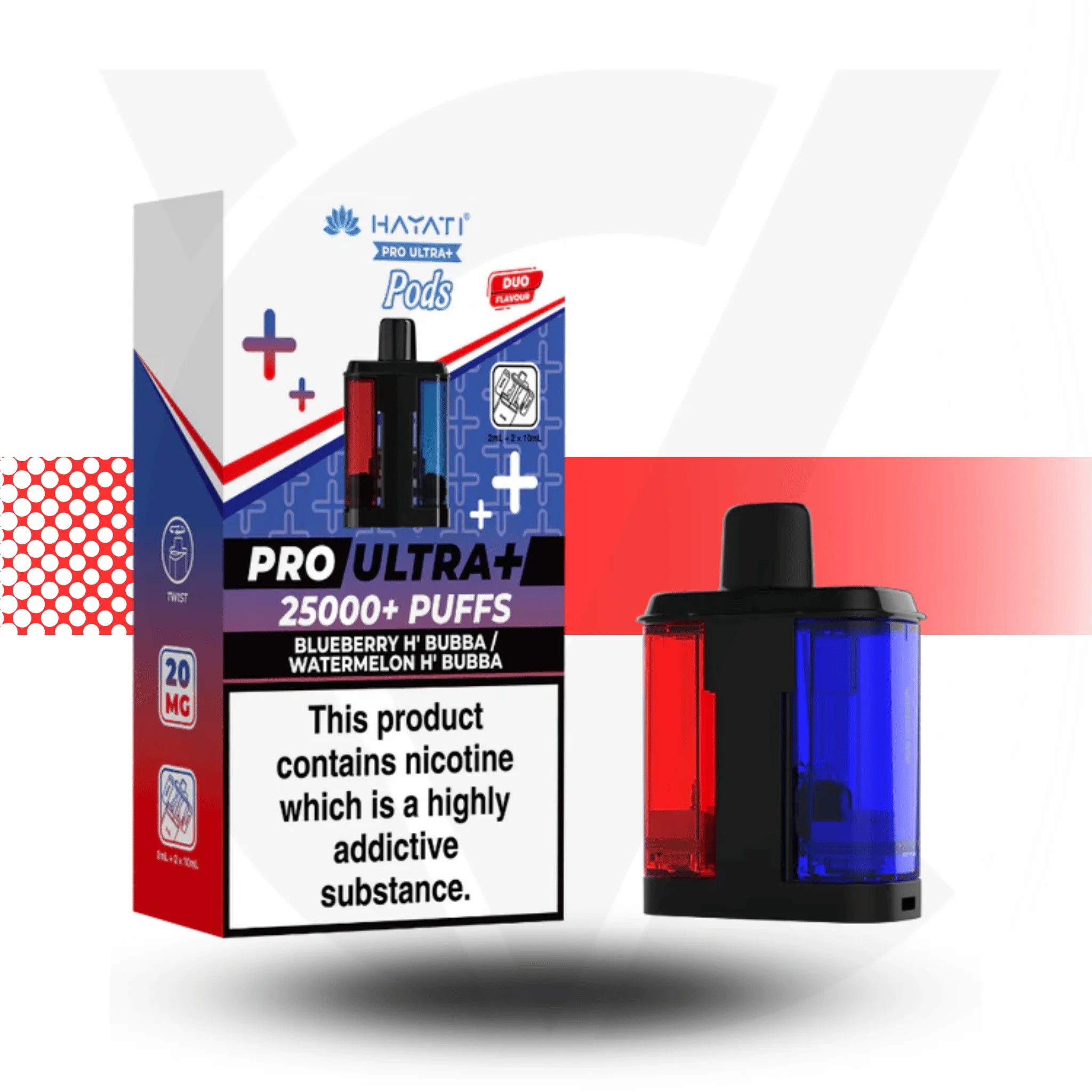 Hayati Pro Ultra+ 25k Pod vape - Blueberry H Bubba / Watermelon H Bubba - Cloud Vapez UK