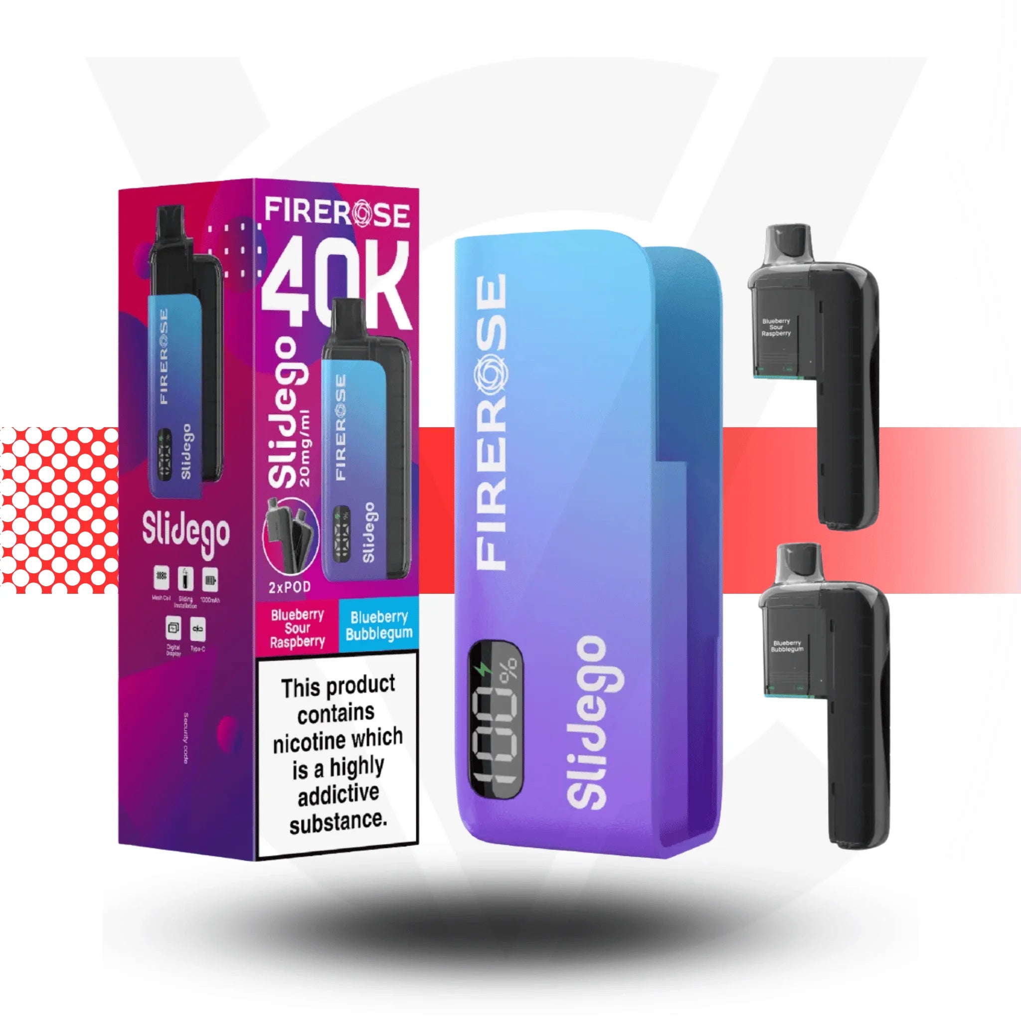 Firerose Slidego 40K Puffs Prefilled Pod Kit by Elux