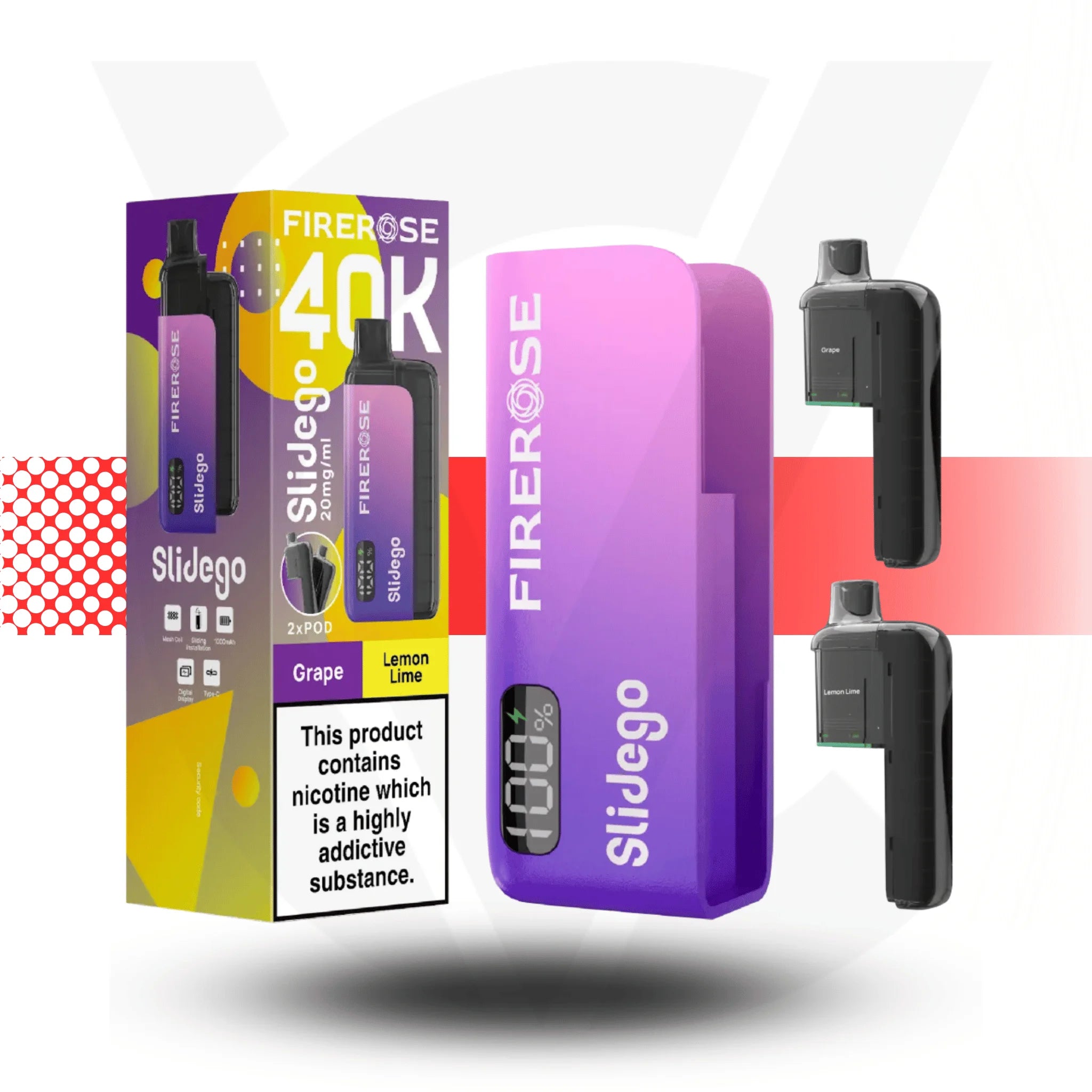 Firerose Slidego 40K Puffs Prefilled Pod Kit by Elux