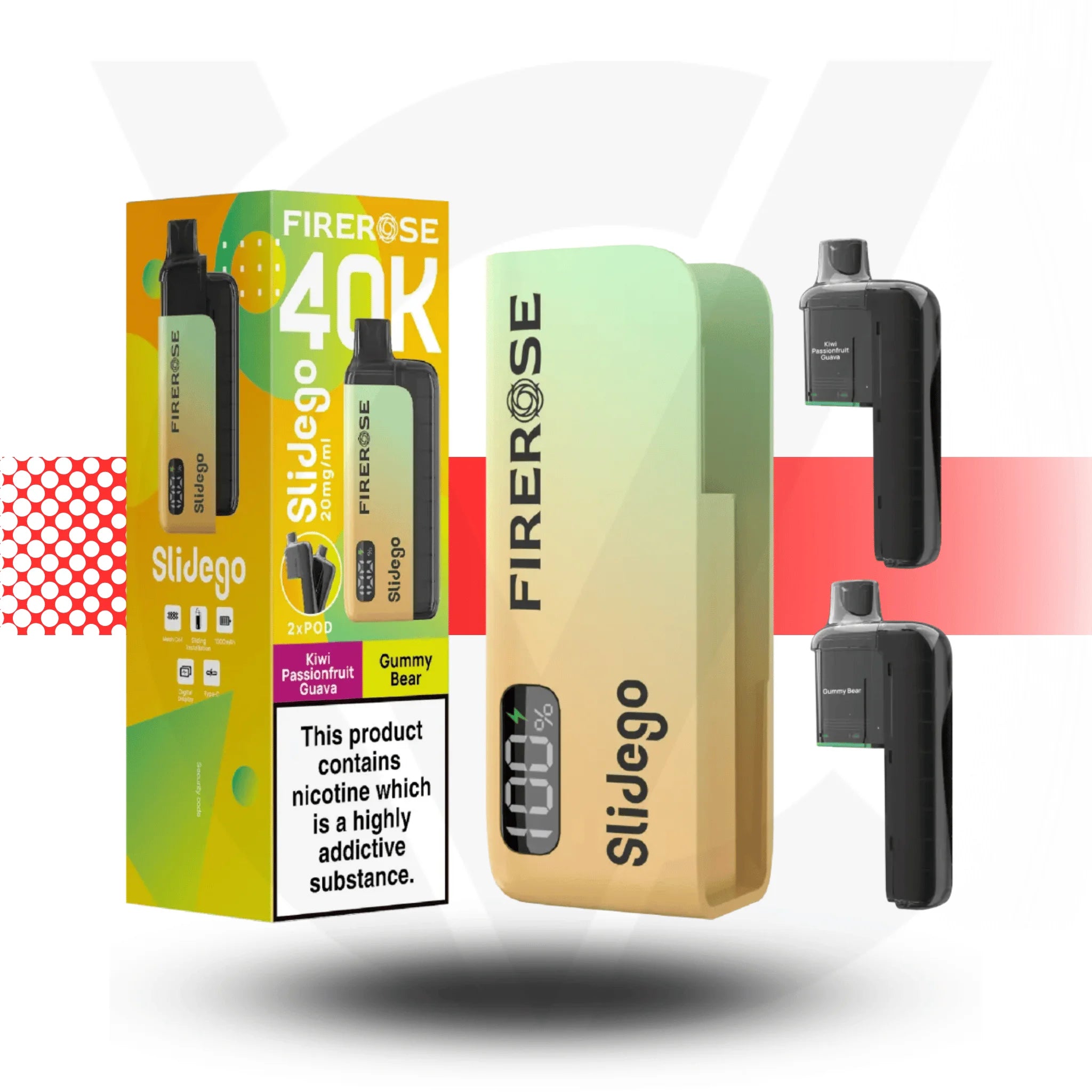 Firerose Slidego 40K Puffs Prefilled Pod Kit by Elux