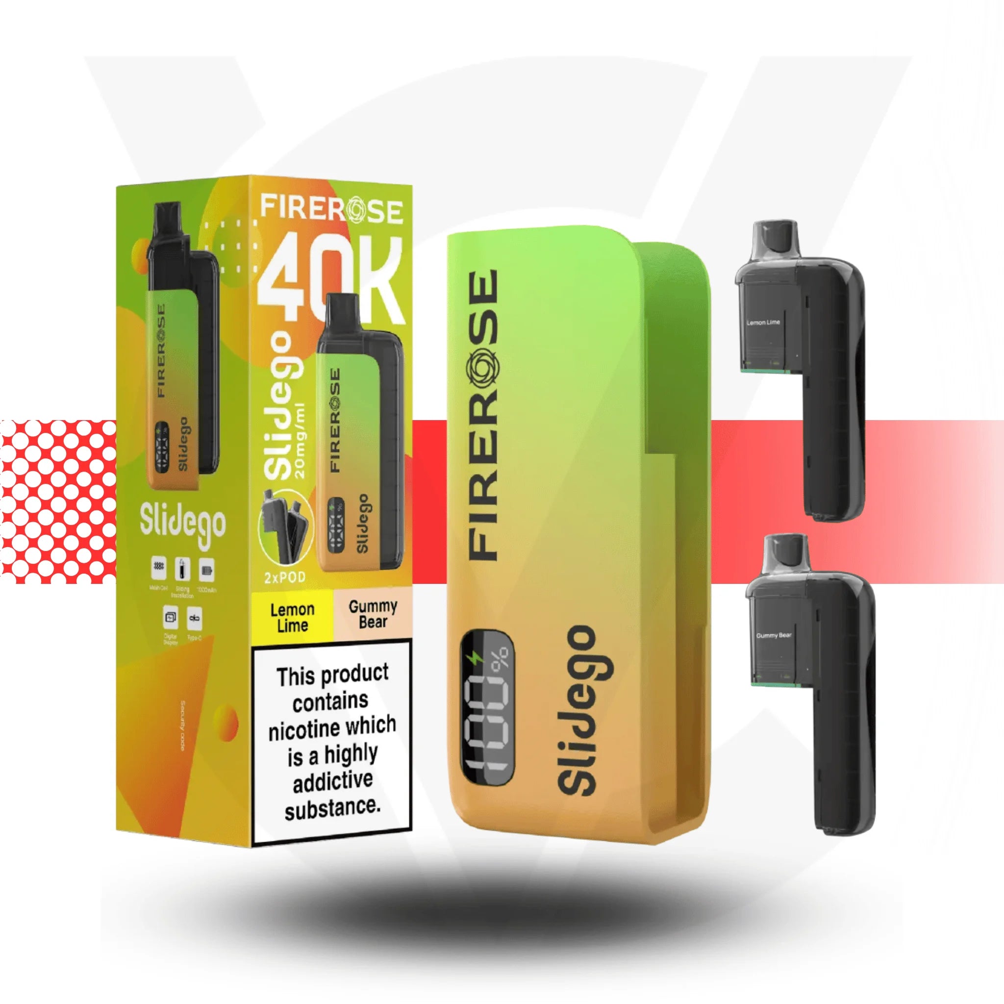 Firerose Slidego 40K Puffs Prefilled Pod Kit by Elux