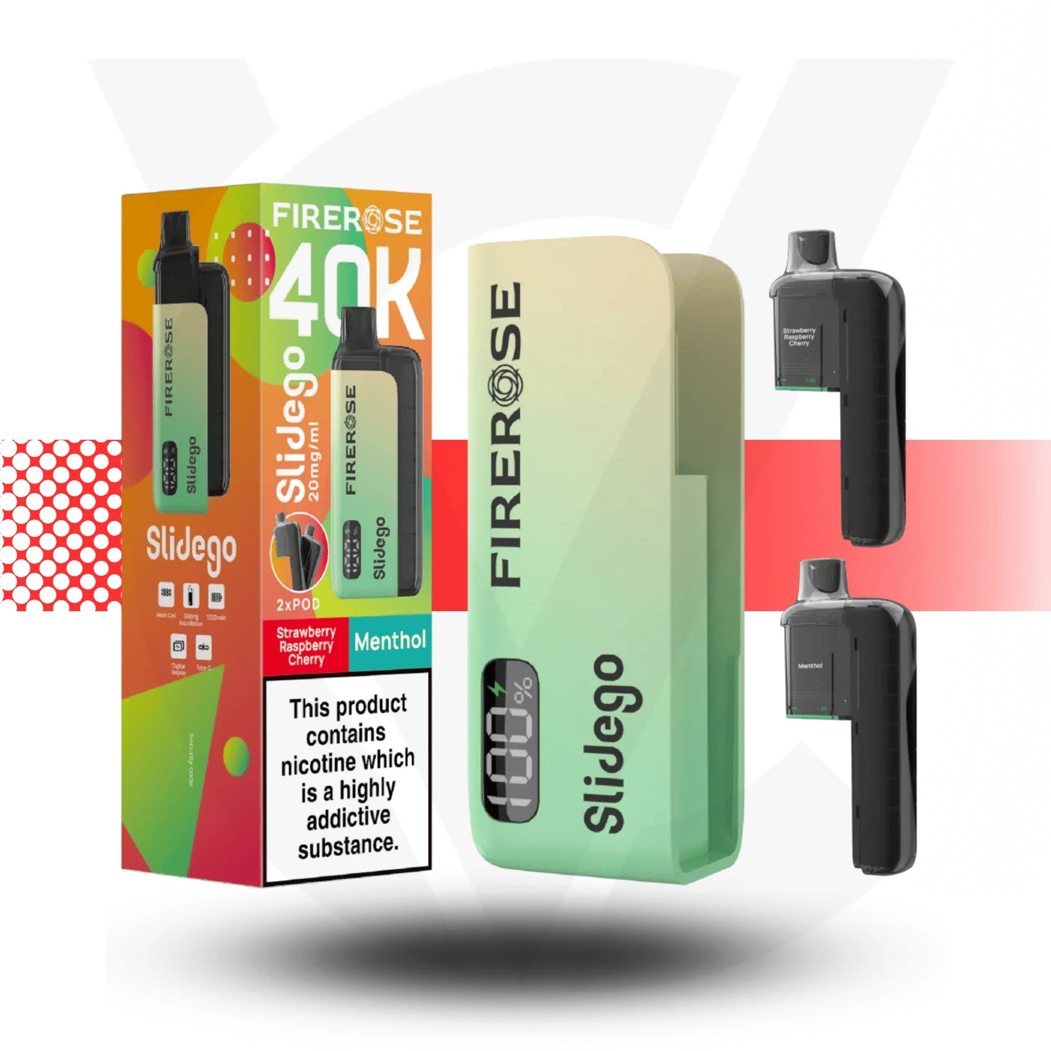 Firerose Slidego 40K Puffs Prefilled Pod Kit by Elux