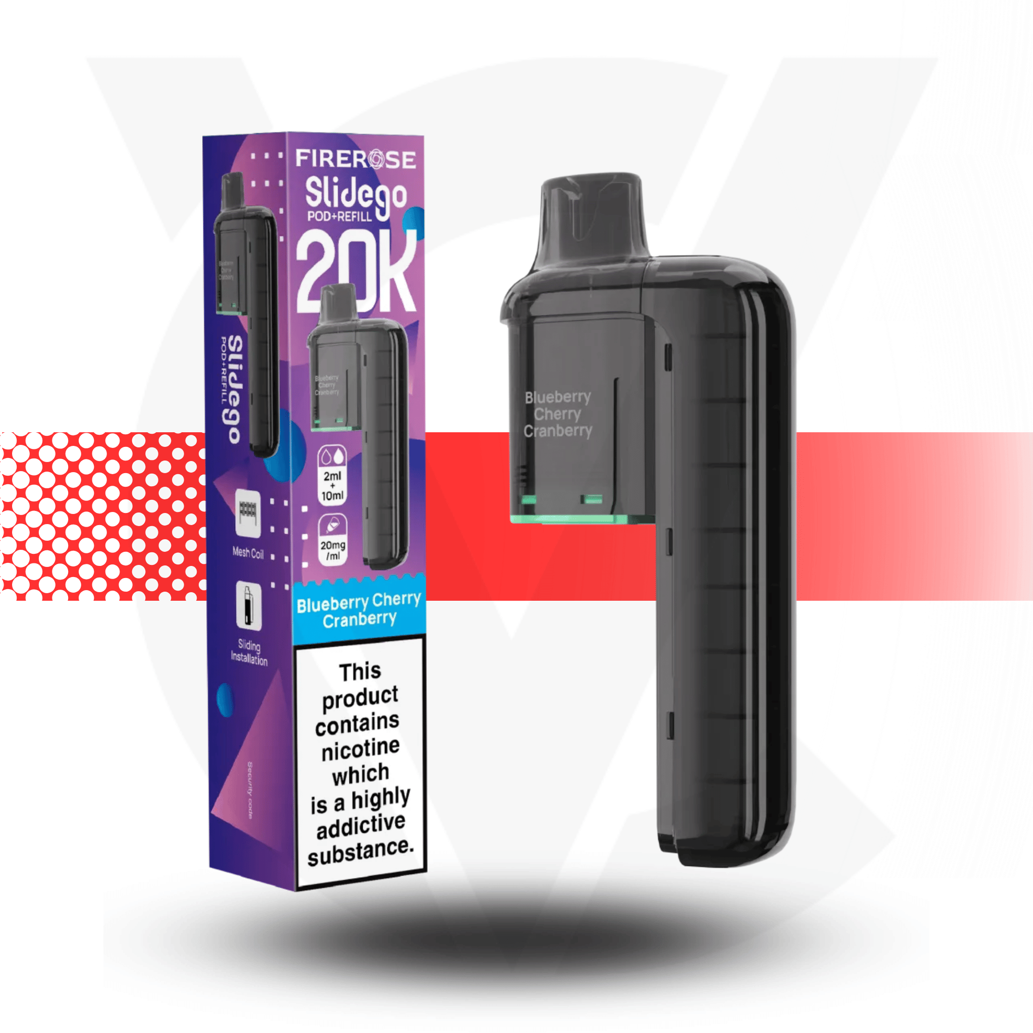 Firerose Slidego 20K Puffs Prefilled Pods by Elux