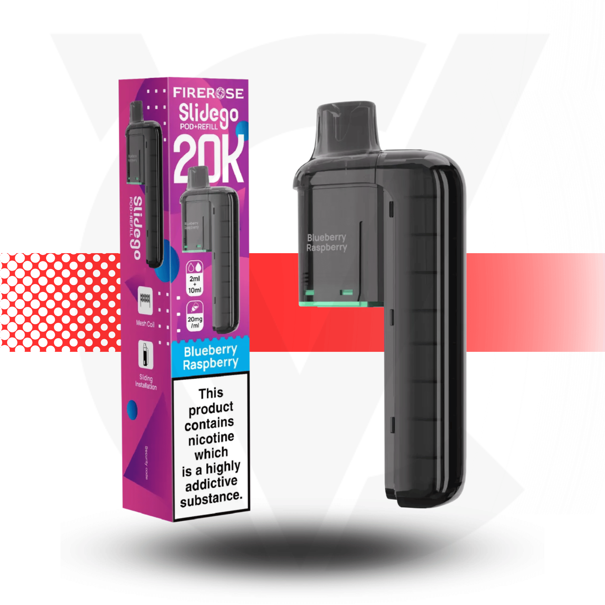 Firerose Slidego 20K Puffs Prefilled Pods by Elux