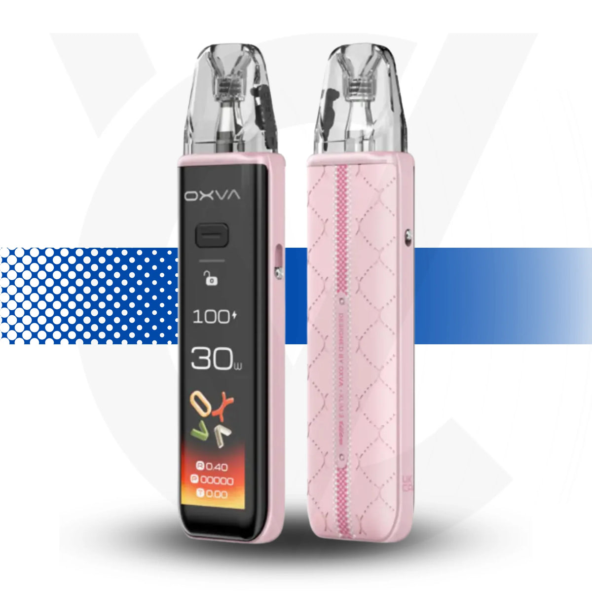 OXVA vaping device with digital display and pink case on a white background Oxva Xlim 3 Ultra Cherry Pink
