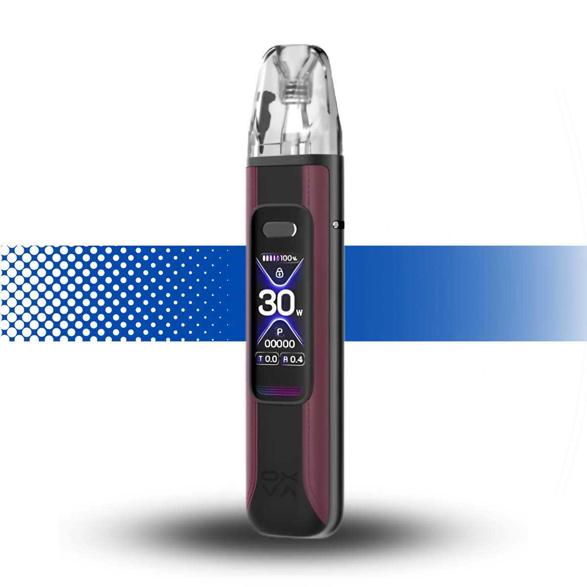 Electronic device with digital display on a white background Oxva Xlim Pro 3 Race Red