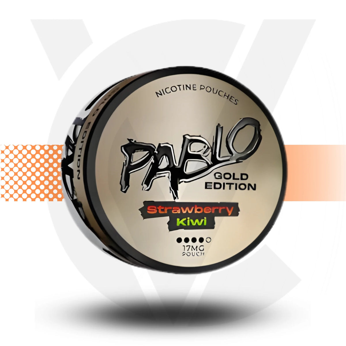 Pablo Gold Edition Strawberry Kiwi nicotine pouches packaging on a white background