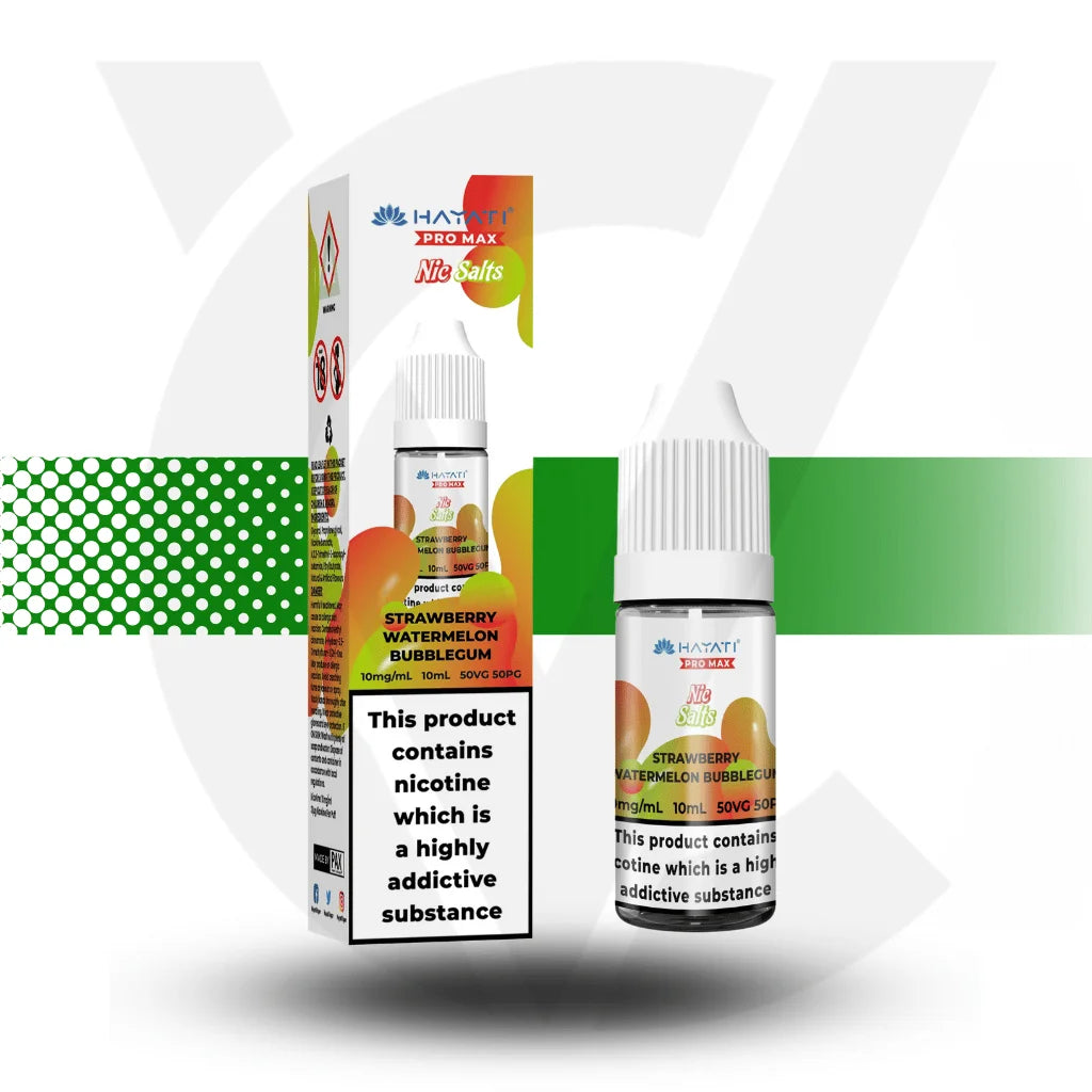 Hayati Pro Max Nic Salts E-Liquid 10ml 10MG - Strawberry Watermelon Bubblegum - Cloud Vapez UK