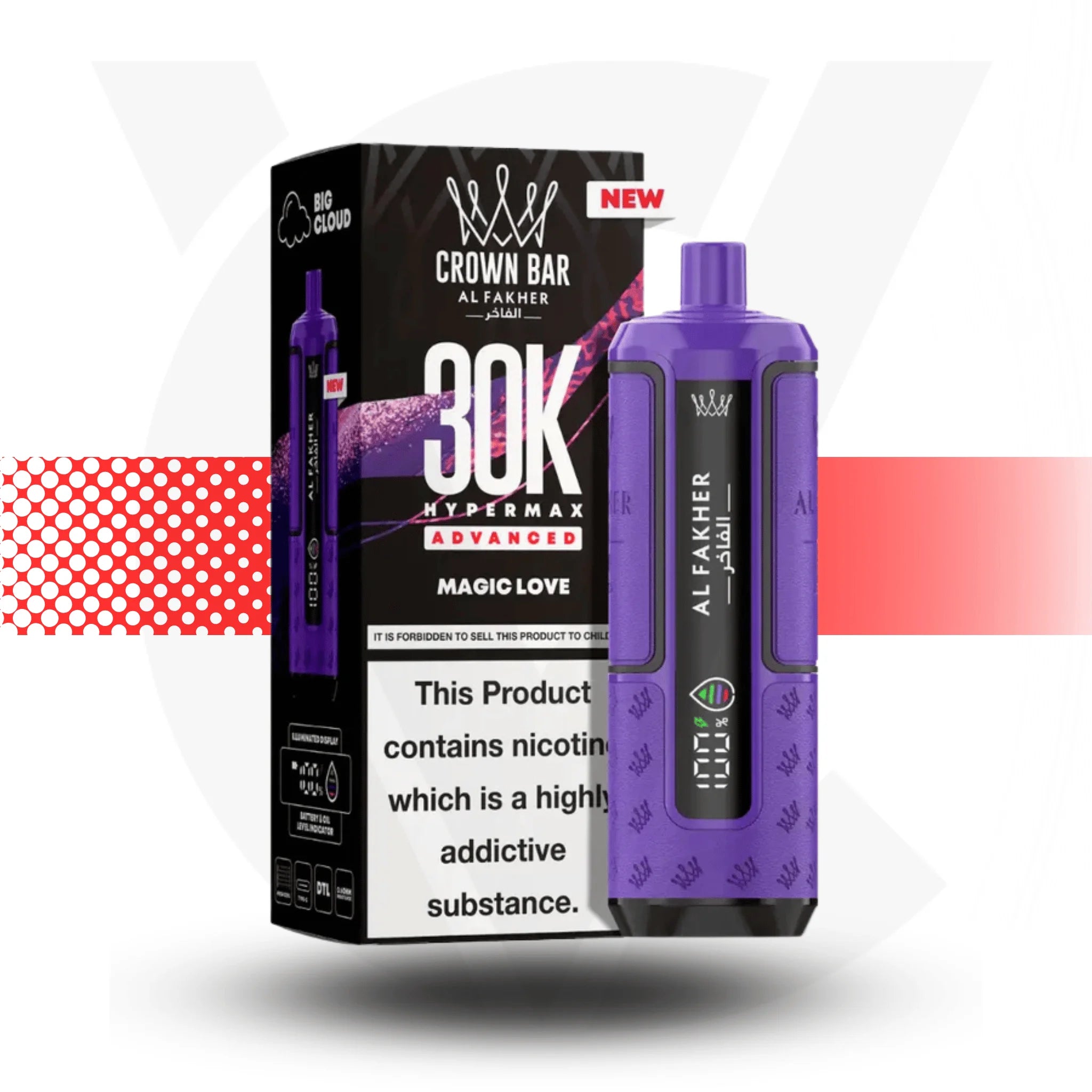 Al Fakher Crown Bar 30k Prefilled Pod Kit Vape - Magic Love l Cloud Vapez UK