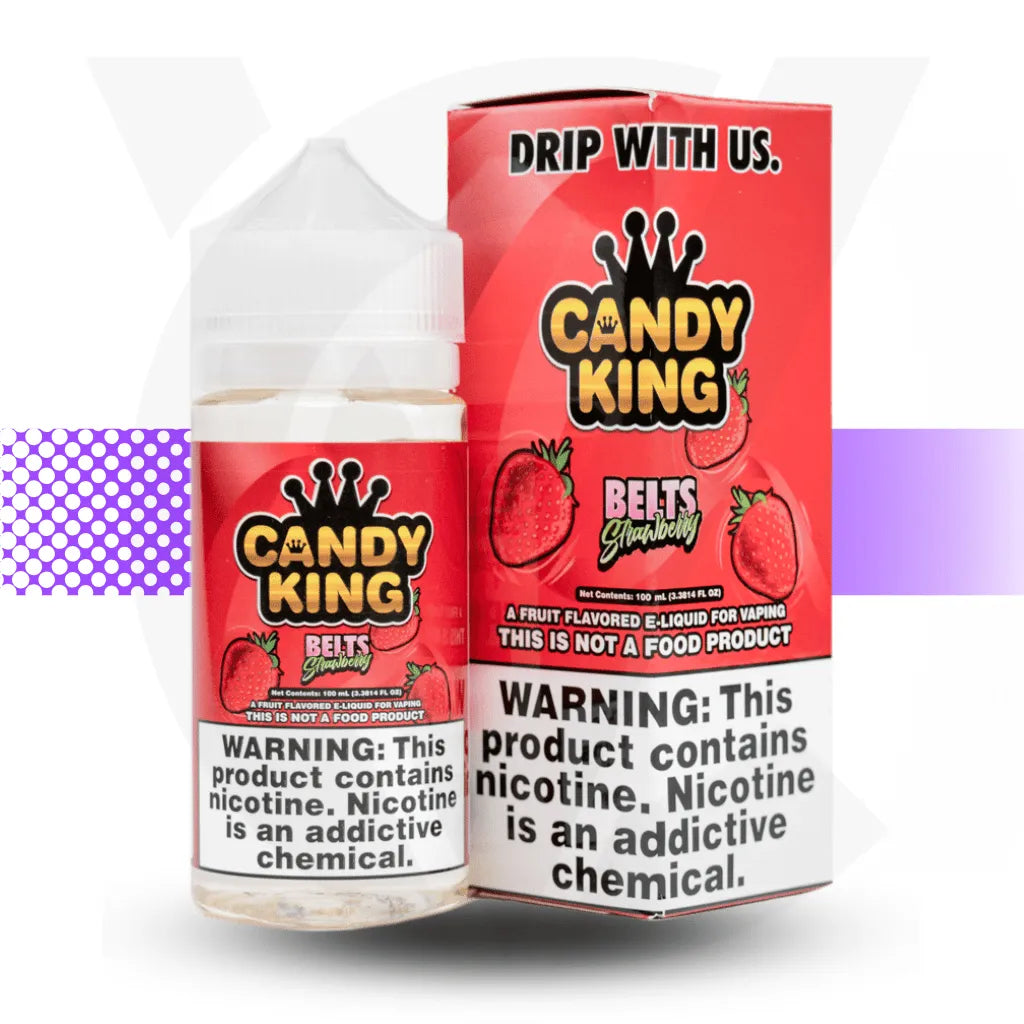 Candy King 100ml E-Liquid - Belts Strawberry | Cloud Vapez UK