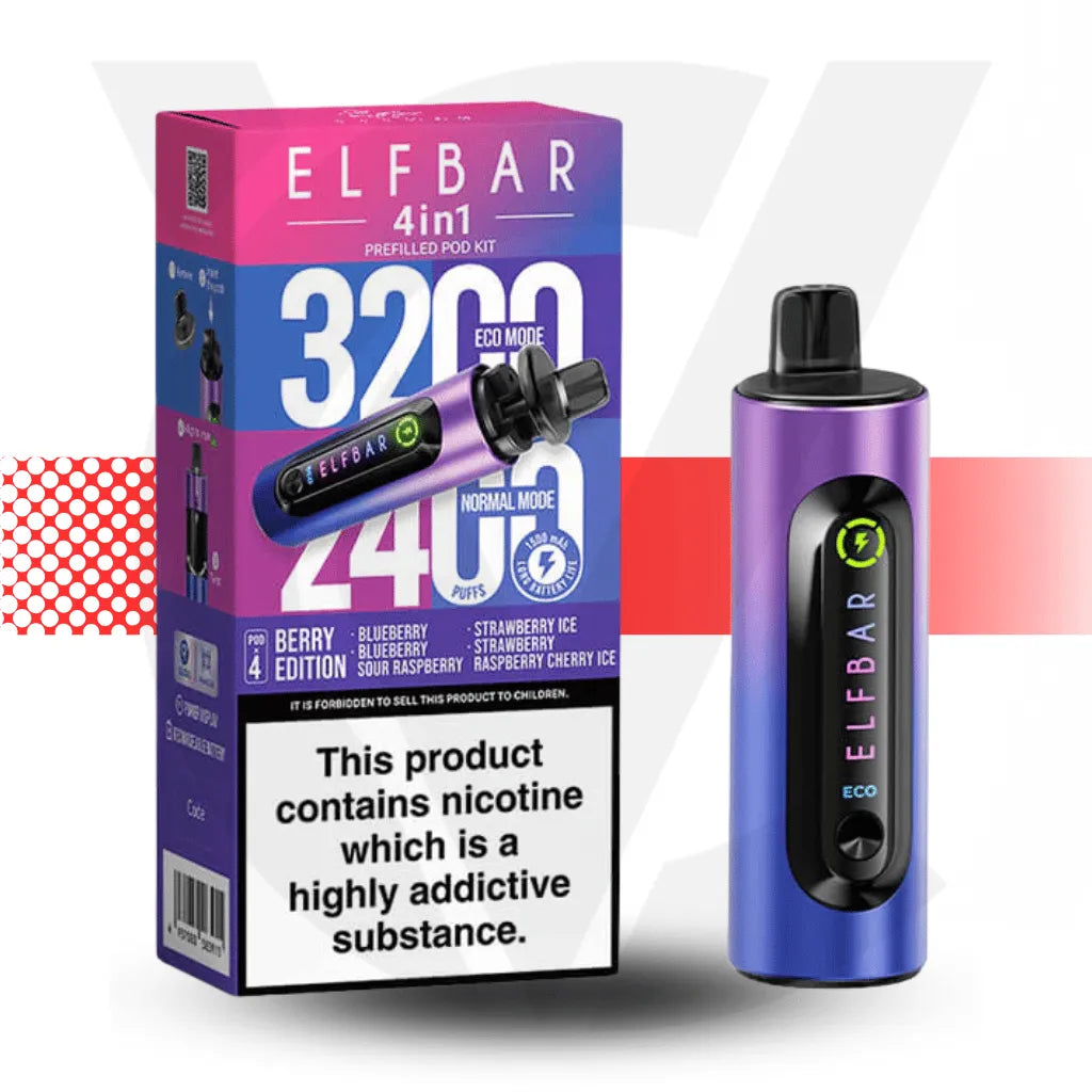 Elf Bar 4 In 1 Prefilled Pod Kit - Berry Edition | Cloud Vapez UK