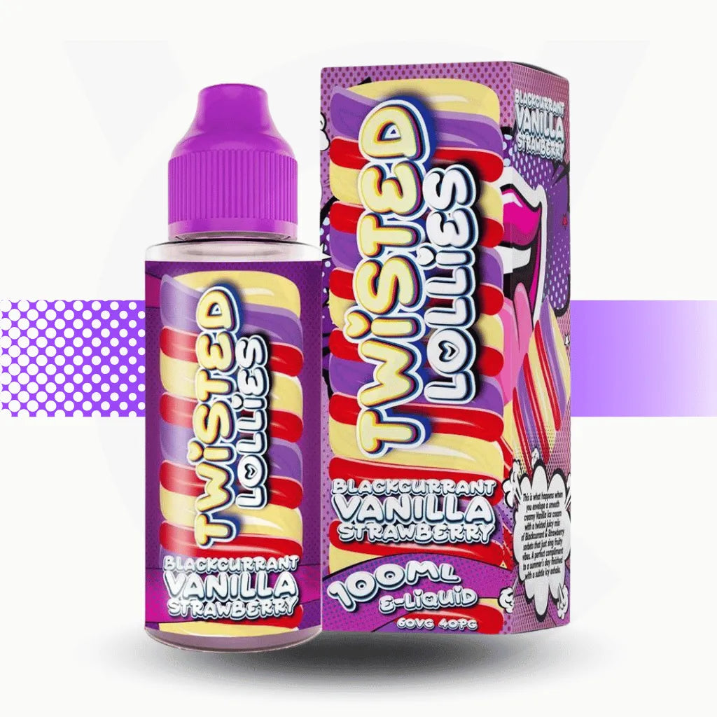 Twisted Lollies 100ml E-Liquid - Blackcurrant Vanilla Strawberry | Cloud Vapez UK
