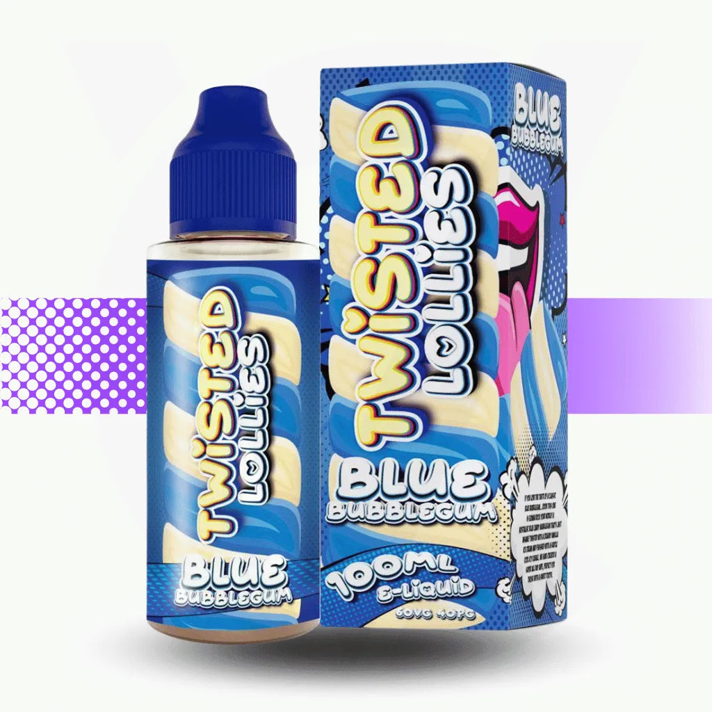 Twisted Lollies 100ml E-Liquid - Blue Bubblegum | Cloud Vapez UK