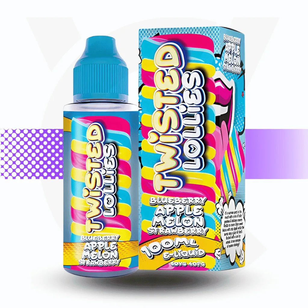 Twisted Lollies 100ml E-Liquid - Blueberry Apple Melon Strawberry | Cloud Vapez UK