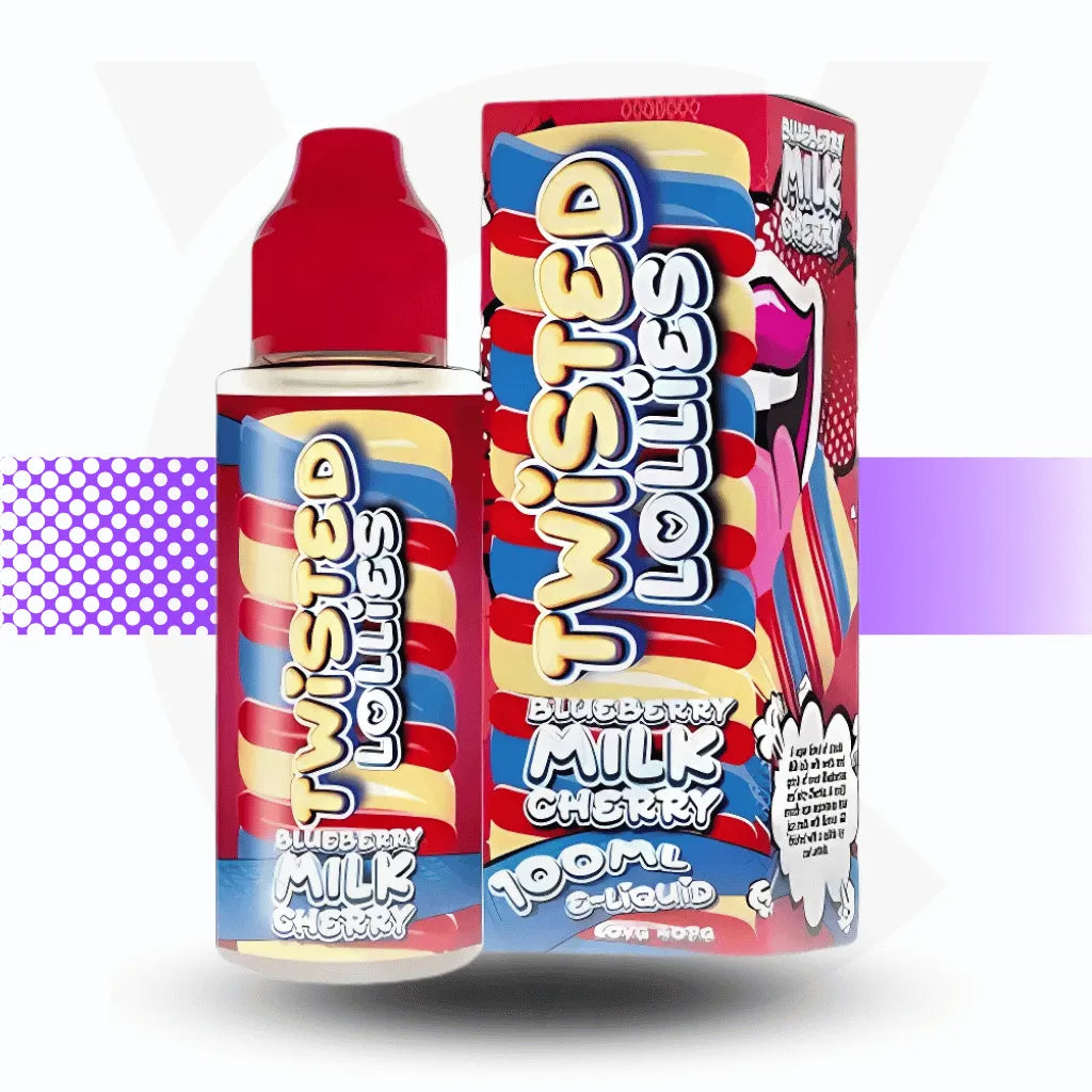 Twisted Lollies 100ml E-Liquid - Blueberry Milk Cherry | Cloud Vapez UK
