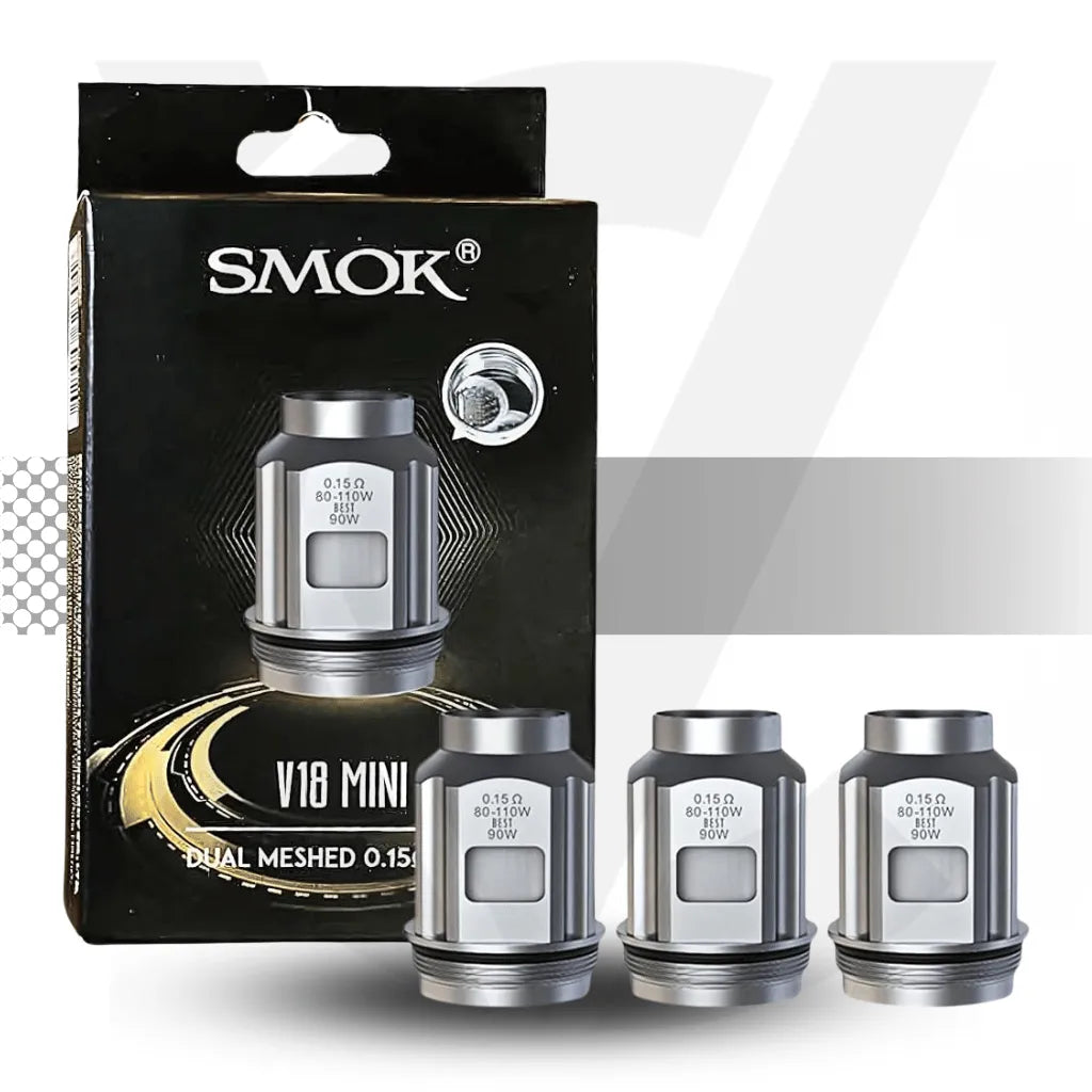 Smok TFV18 Mini Replacement Coils - Dual Meshed 0.15ohm | Cloud Vapez UK