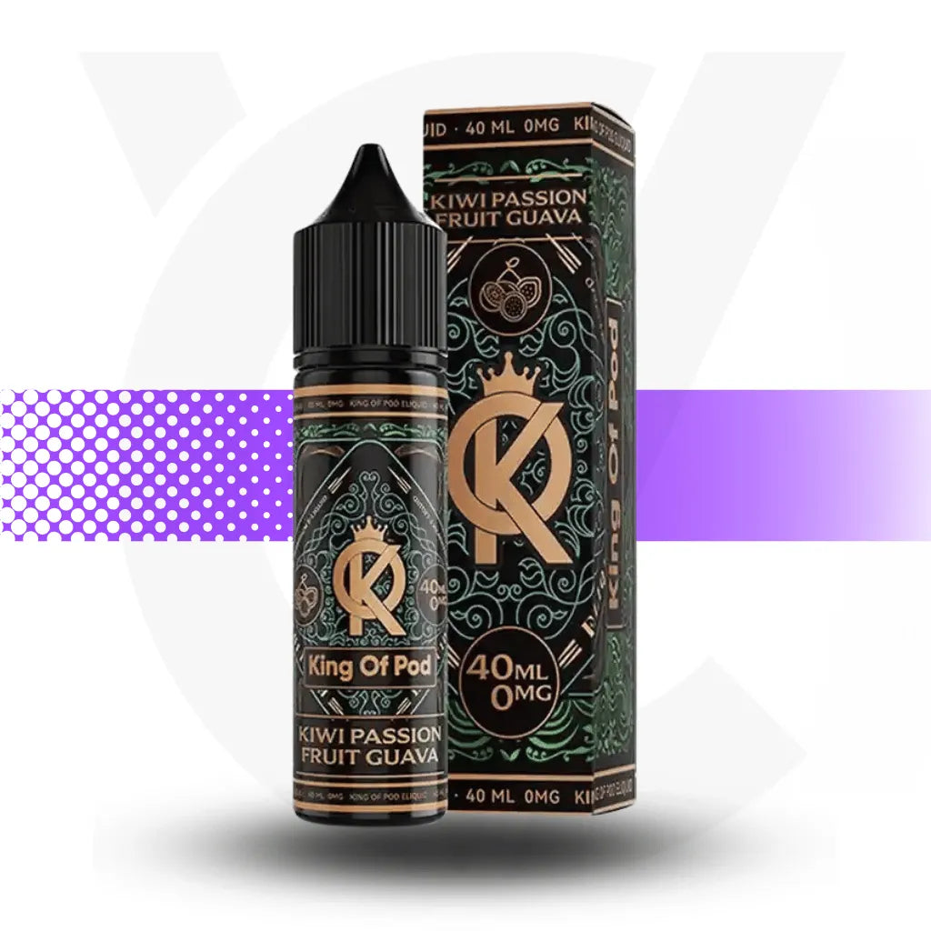 King Of Pod 40ml E-Liquid - Kiwi Passion Fruit Guava | Cloud Vapez UK