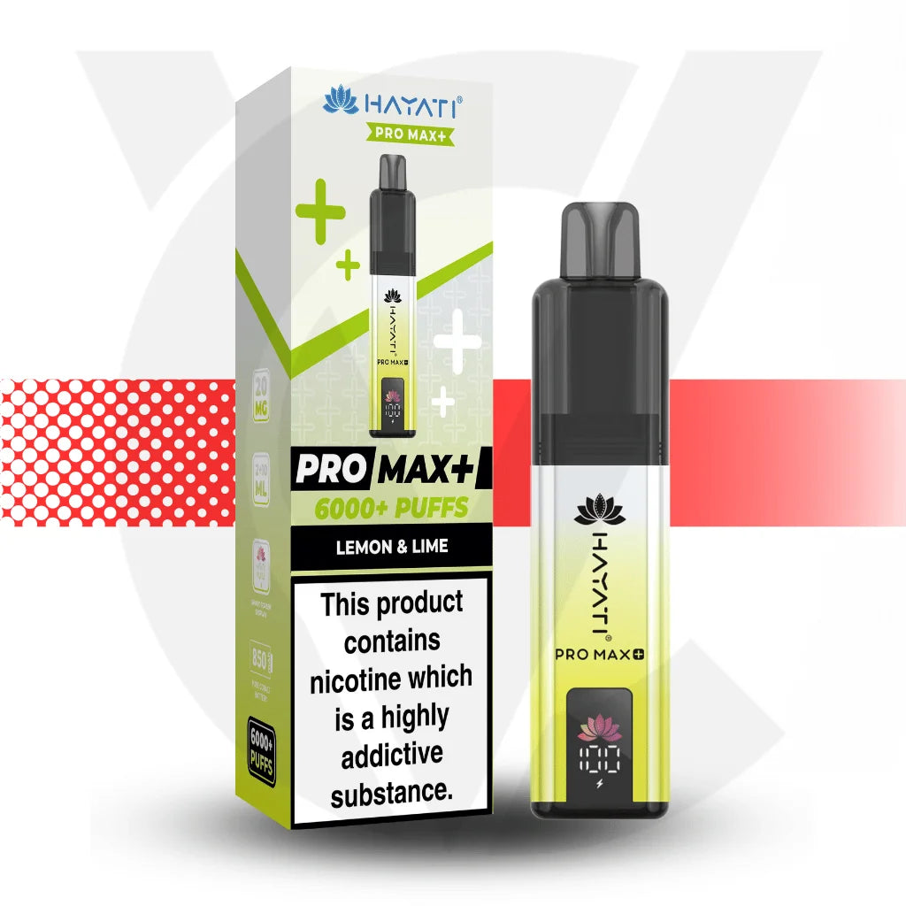 Hayati Pro Max + 6000 Disposable Vape - Lemon & Lime | Cloud Vapez UK