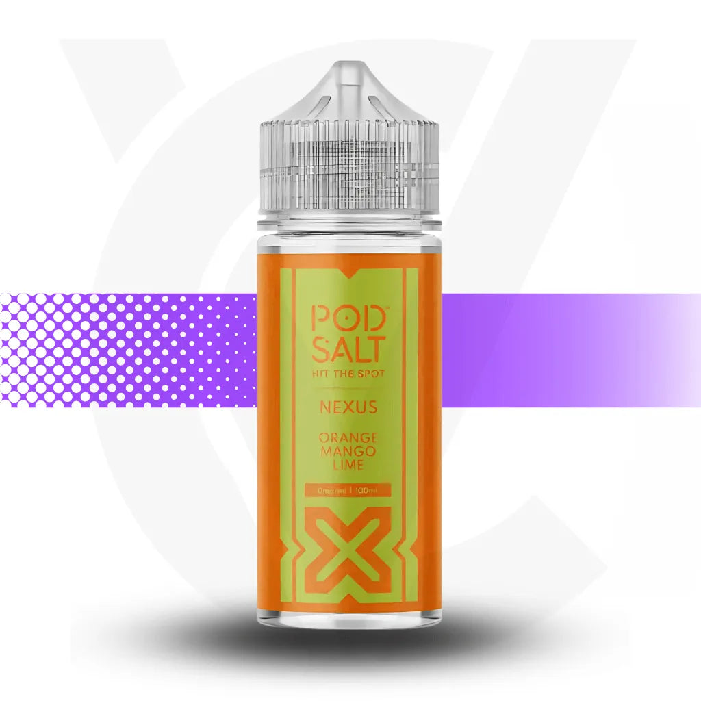 Pod Salt Nexus 100ml E-Liquid - Orange Mango Lime | Cloud Vapez UK