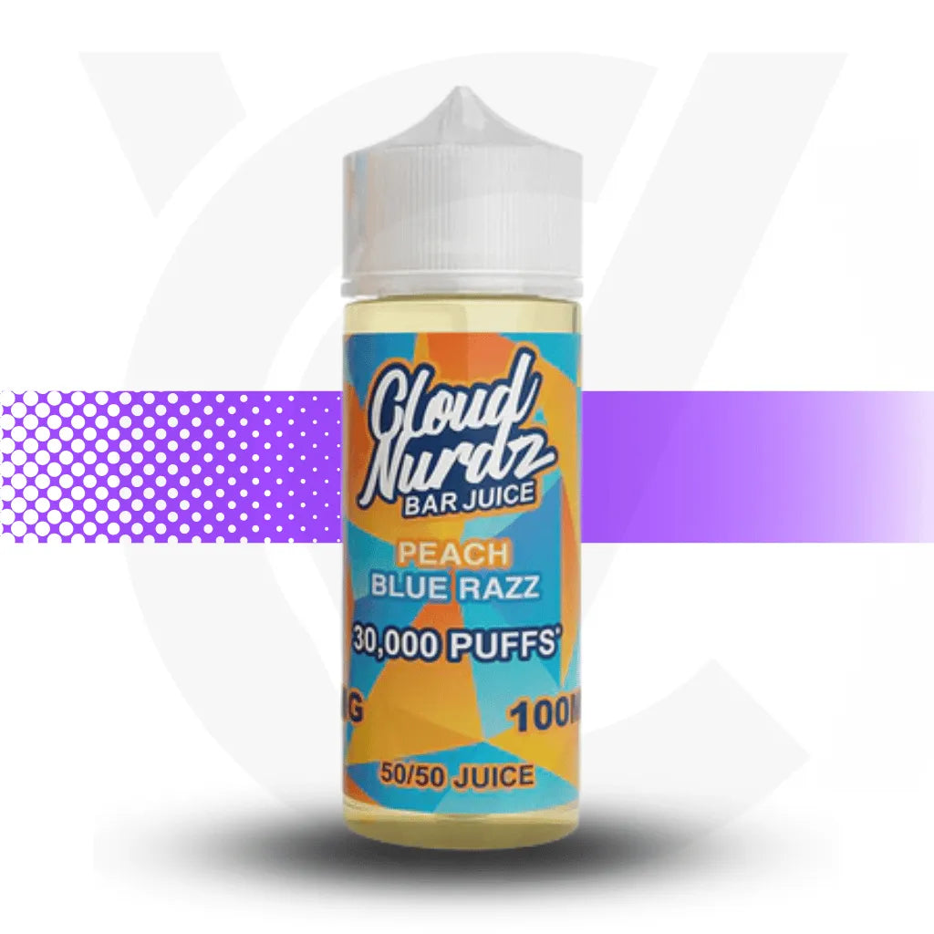 Cloud Nurdz Bar Juice 100ml Vape Juice - Peach Blue Razz | Cloud Vapez UK