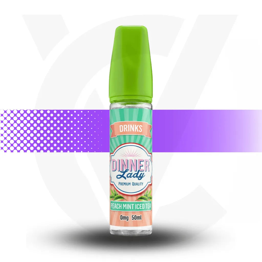 Dinner Lady Drinks 50ml E-Liquid - Peach Mint Iced Tea | Cloud Vapez UK