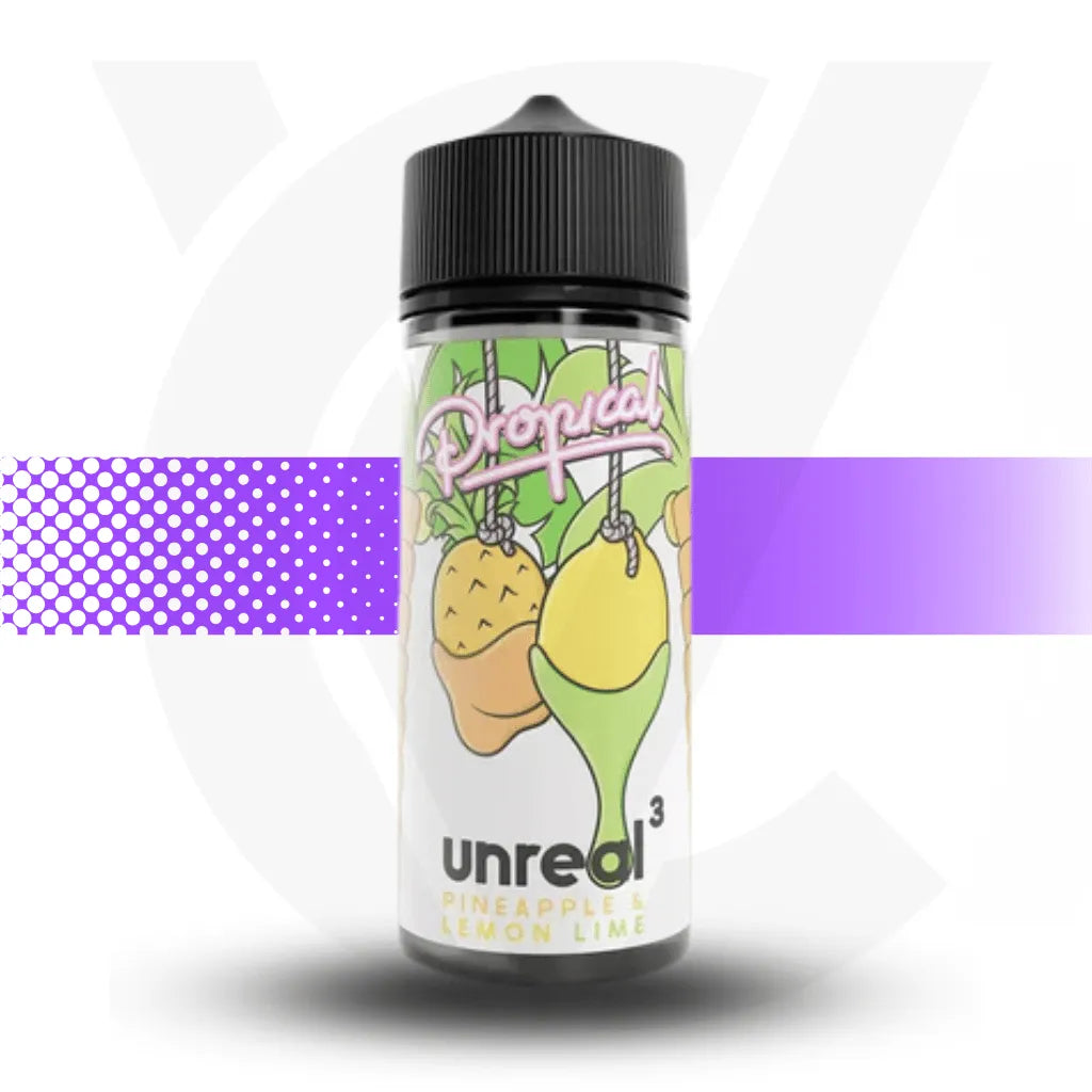 Unreal 3 Propical 100ml E-Liquid - Pineapple & Lemon Lime | Cloud Vapez UK