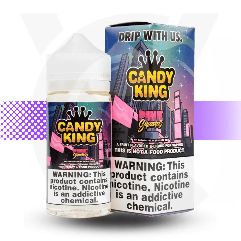 Candy King 100ml E-Liquid - Pink Sqaures | Cloud Vapez UK