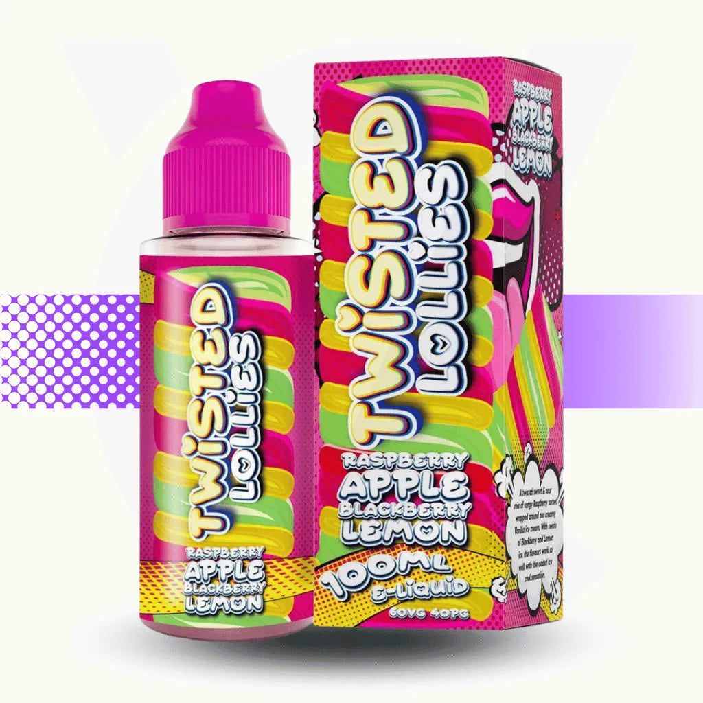 Twisted Lollies 100ml E-Liquid - Raspberry Apple Blackberry Lemon | Cloud Vapez UK