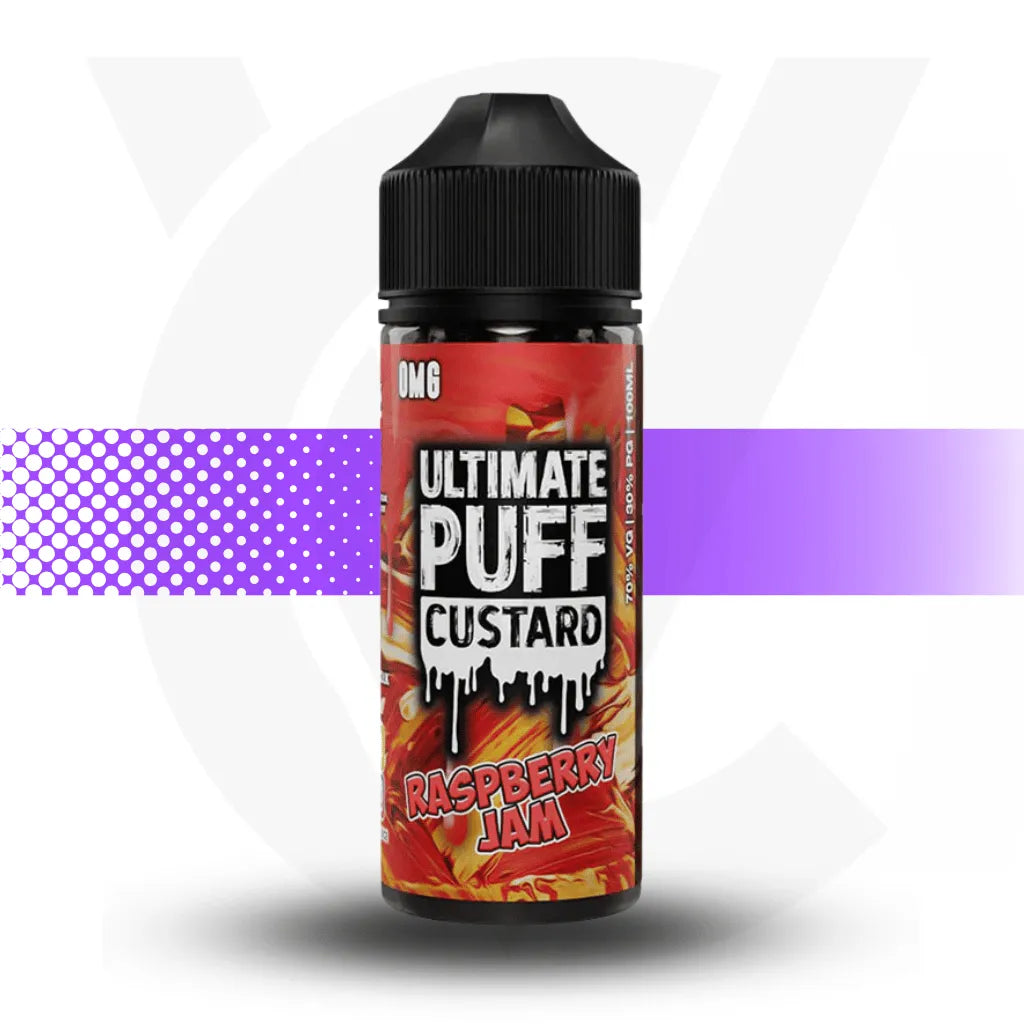 Ultimate Puff 100ml Short Fill - Raspberry Jam Custard l Cloud Vapez UK