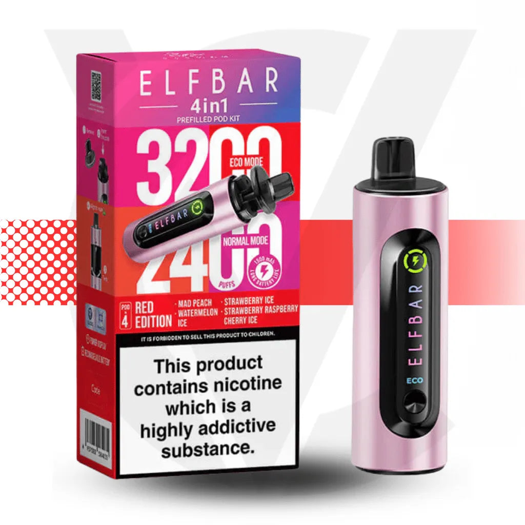 Elf Bar 4 In 1 Prefilled Pod Kit - Red Edition | Cloud Vapez UK