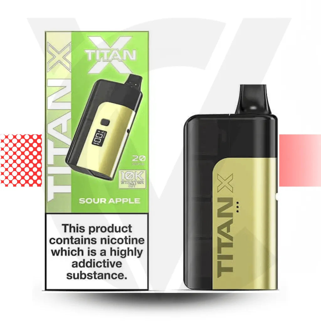 Titan X 10K Prefilled Pod Kit - Sour Apple | Cloud Vapez UK
