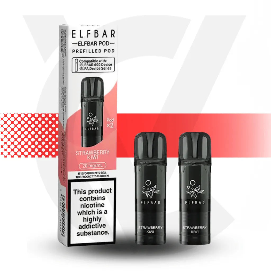 Elf Bar 600 Prefilled Pod - Strawberry Kiwi | Cloud Vapez UK