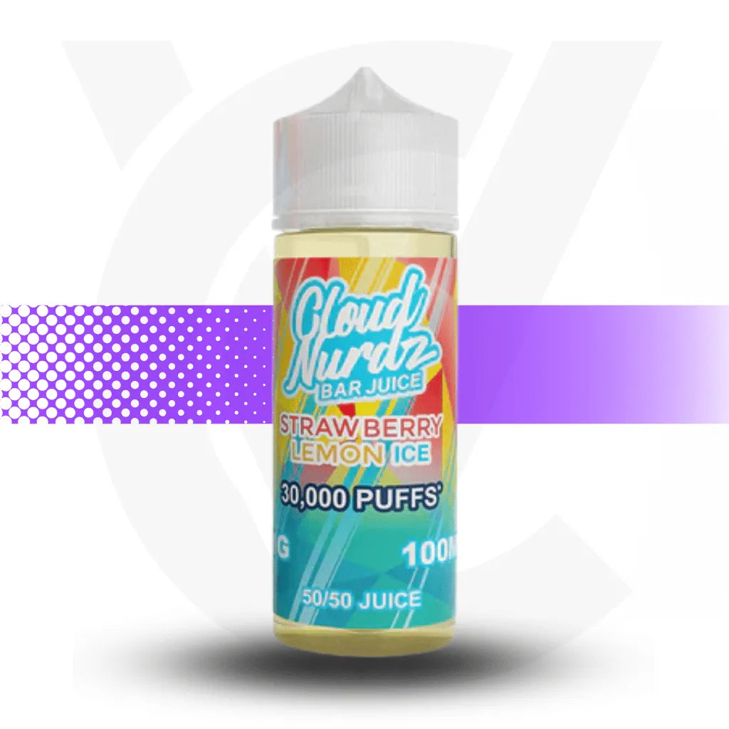 Cloud Nurdz Bar Juice 100ml Vape Juice - Strawberry Lemon Ice | Cloud Vapez UK