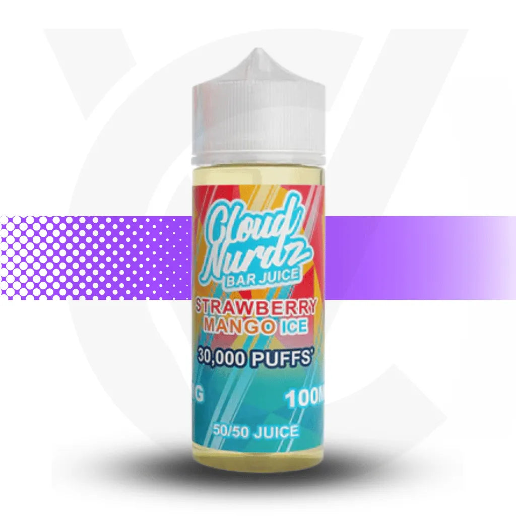 Cloud Nurdz Bar Juice 100ml Vape Juice - Strawberry Mango Ice | Cloud Vapez UK