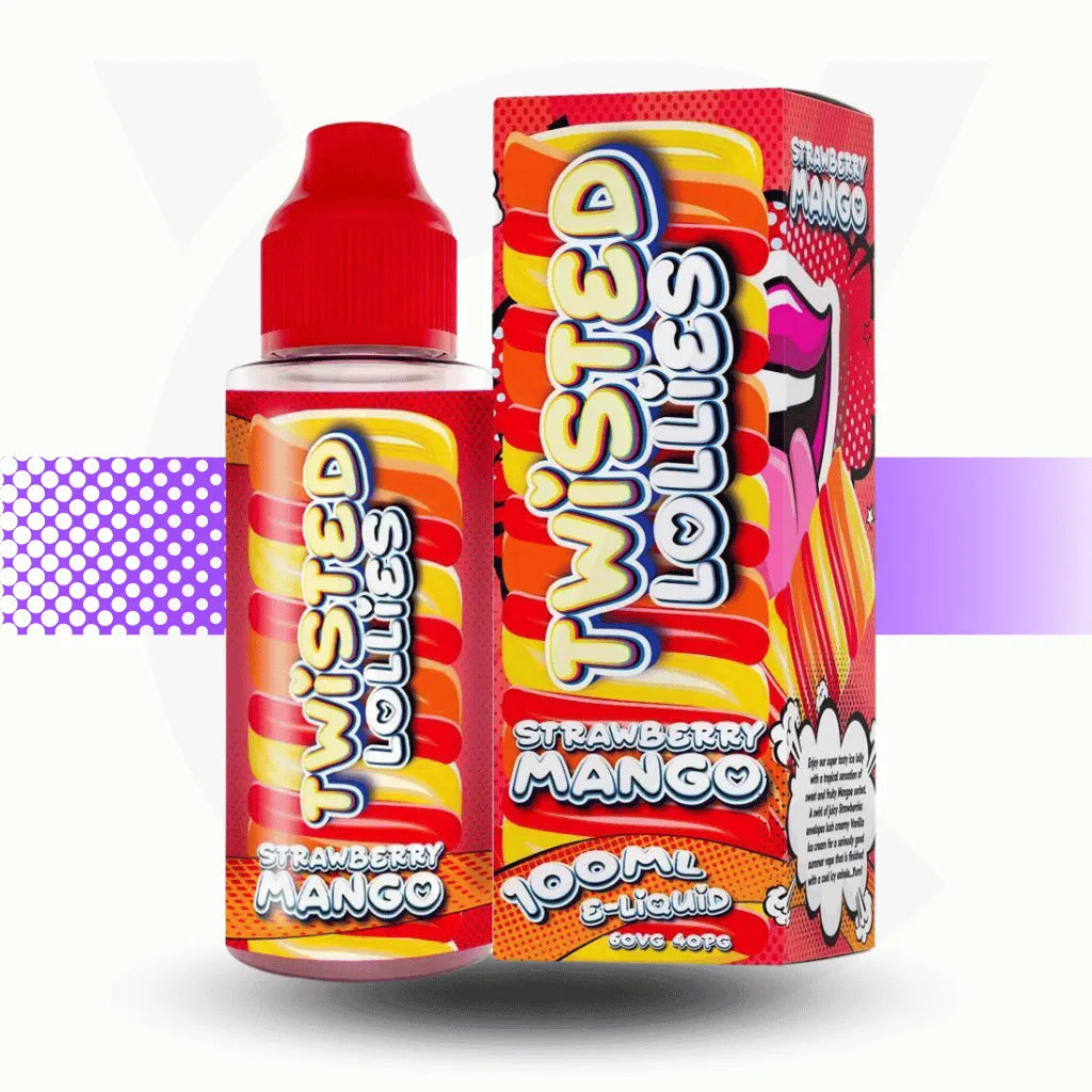 Twisted Lollies 100ml E-Liquid - Strawberry Mango | Cloud Vapez UK