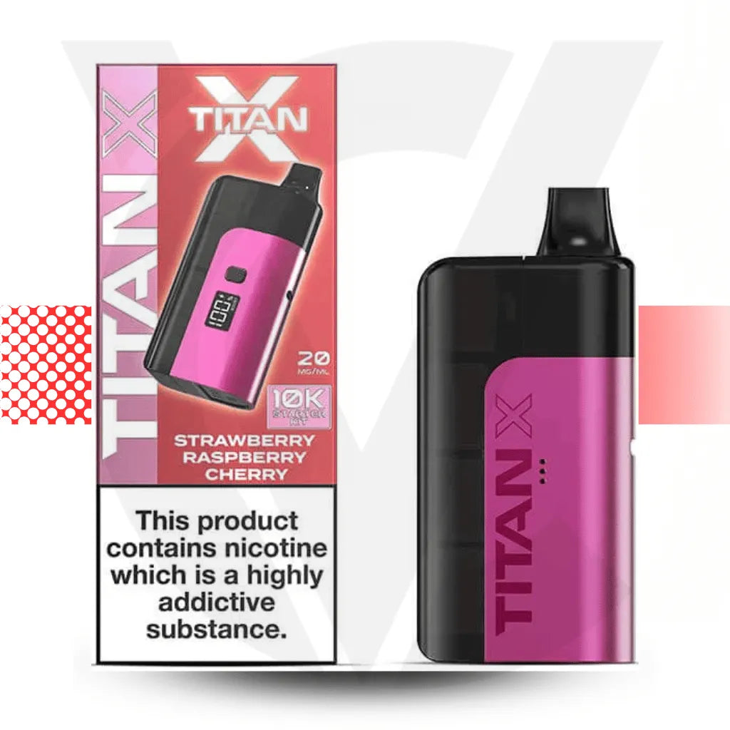 Titan X 10K Prefilled Pod Kit - Strawberry Raspberry Cherry | Cloud Vapez UK