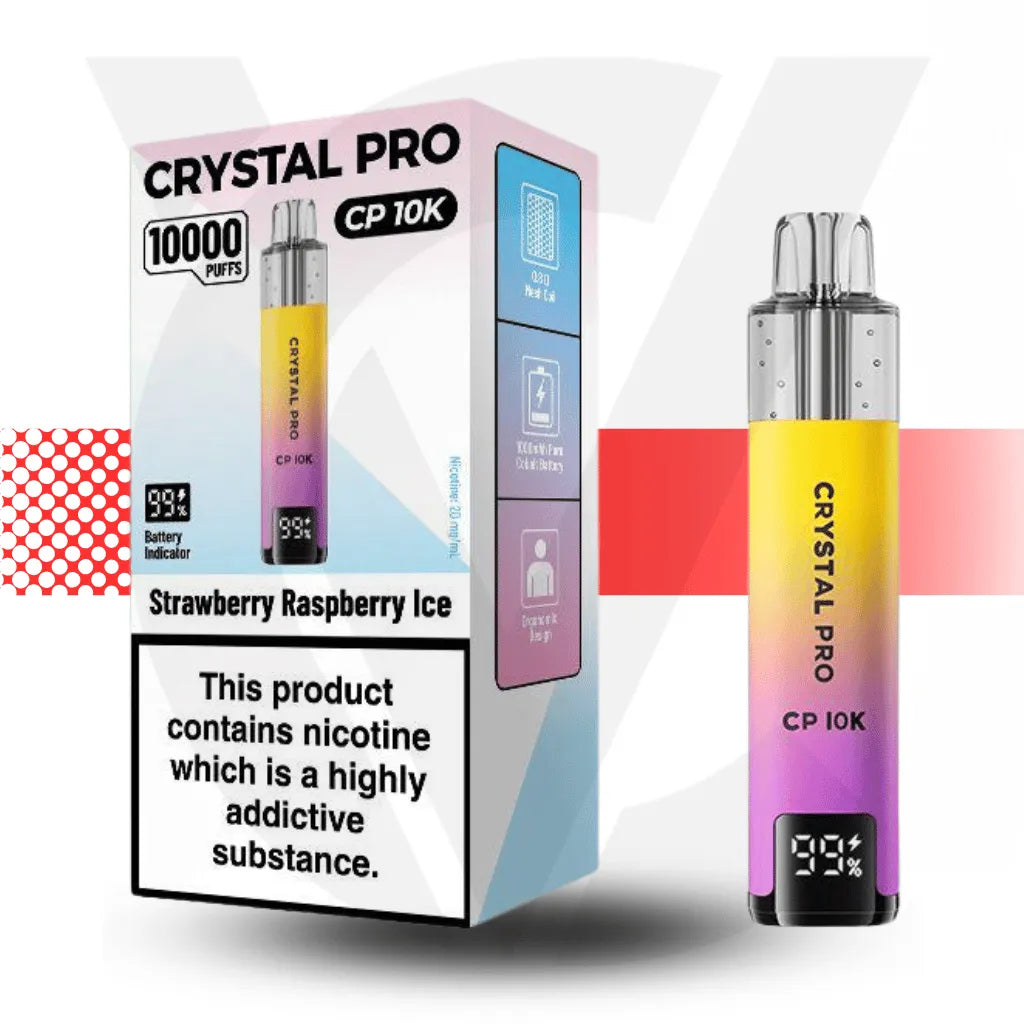 Crystal Pro CP 10K Prefilled Pod Kit - Strawberry Raspberry Ice 0-Nicotine | Cloud Vapez UK