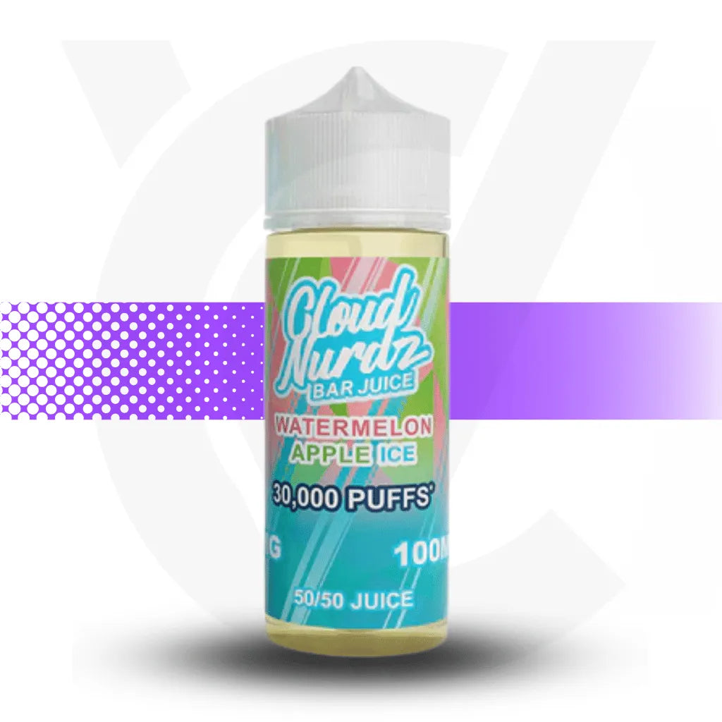 Cloud Nurdz Bar Juice 100ml Vape Juice - Watermelon Apple Ice | Cloud Vapez UK