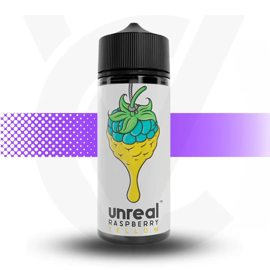 Unreal Raspberry 100ml E-Liquid - Yellow | Cloud Vapez UK
