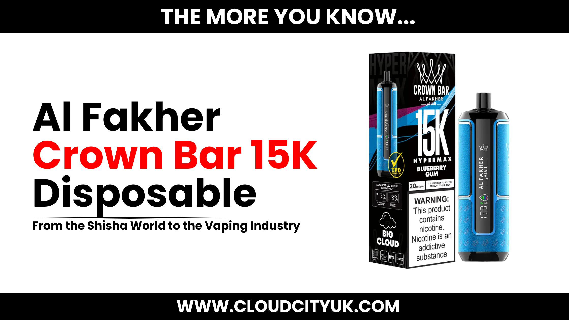 Al Fakher Crown Bar Hypermax 15K Disposable Kit - Redefining Shisha Vaping