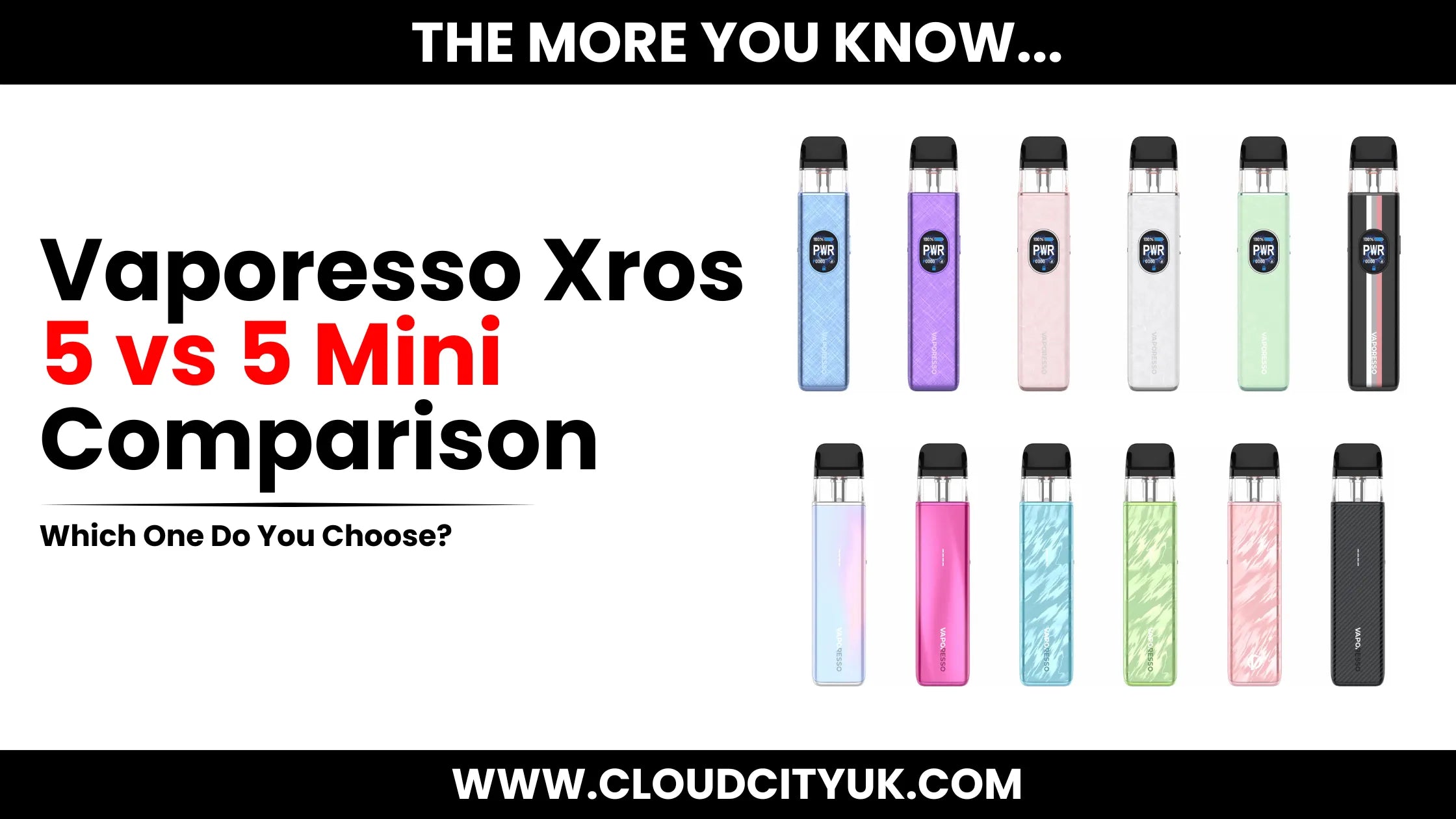 Vaporesso Xros 5 VS 5 Mini Comparison. Which Is Better? | Cloud Vapez UK