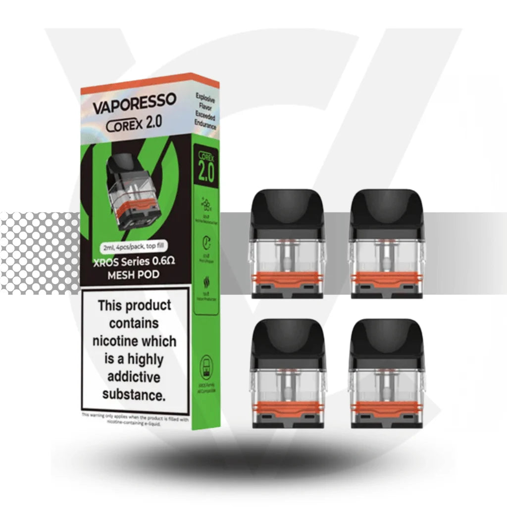 Vaporesso XROS Corex 2.0 Replacement Pods | Pack Of 4 | Cloud Vapez UK Vaporesso XROS Corex 2.0 Replacement Pods | Pack Of 4 | Cloud Vapez UK