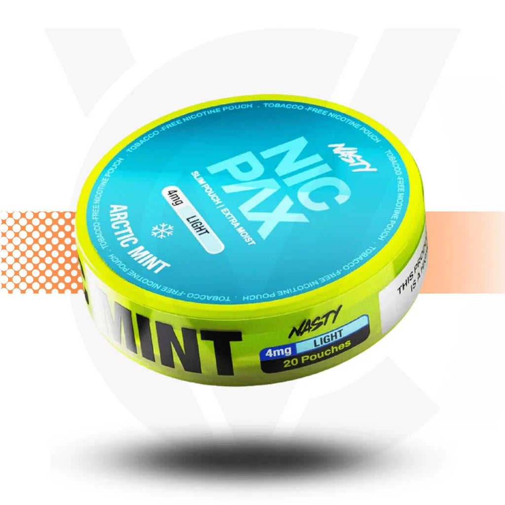 Nasty Nic Pax Nicotine Pouches Snus No Tobacco Nicopods - Arctic Mint - Cloud Vapez UK