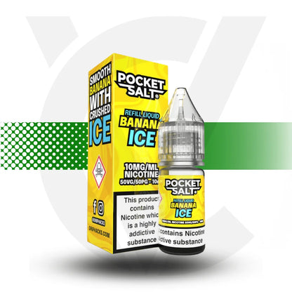 Pocket Salt Nicotine Salts E-Liquid 10ml 10MG - Banana Ice - Cloud Vapez UK