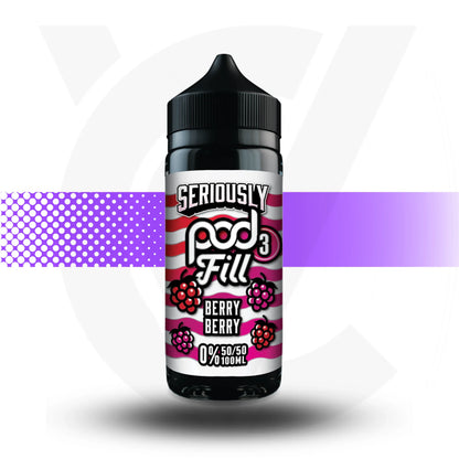 Vape pod with berry flavor on a white background