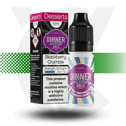 Dinner Lady Nic Salts E-Liquid 10MG 10ml - Blackberry Crumble - Cloud Vapez UK