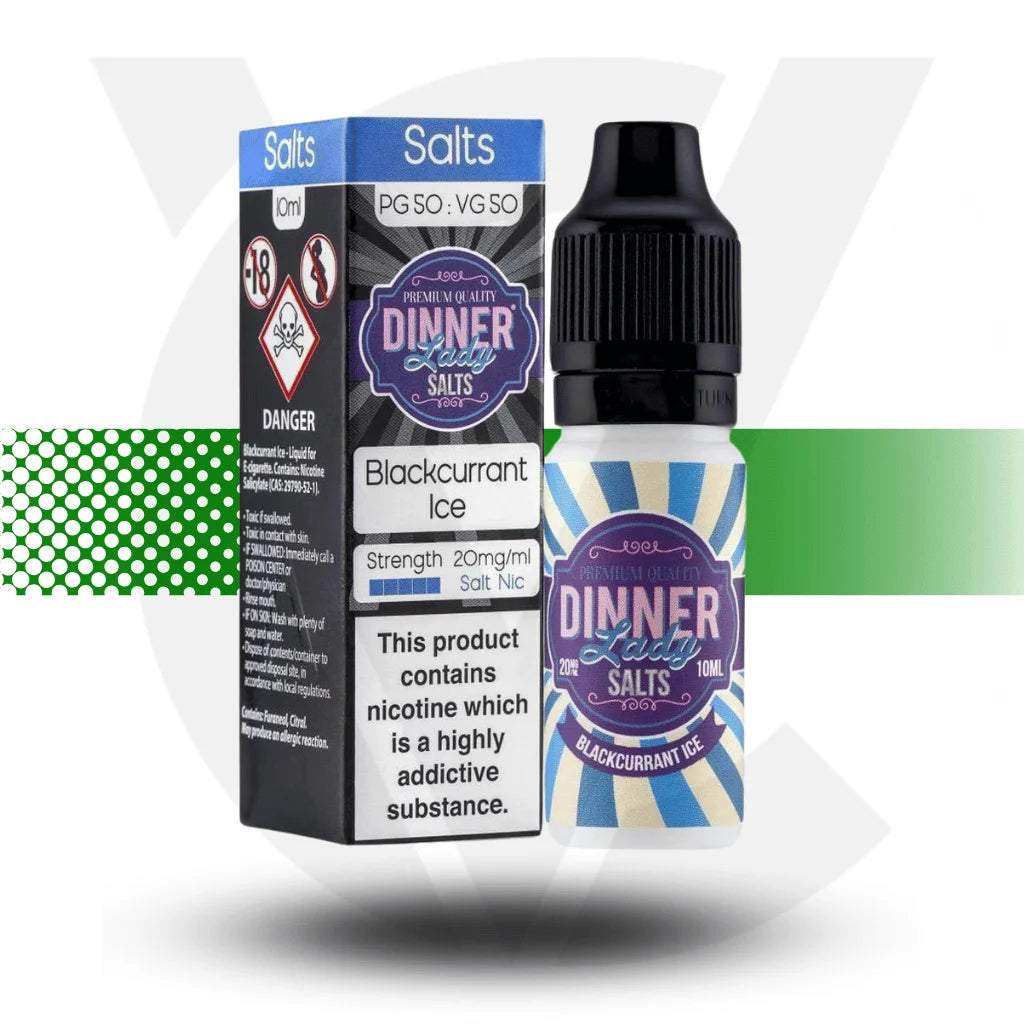 Dinner Lady Nic Salts E-Liquid 10MG 10ml - Blackcurrant Ice - Cloud Vapez UK