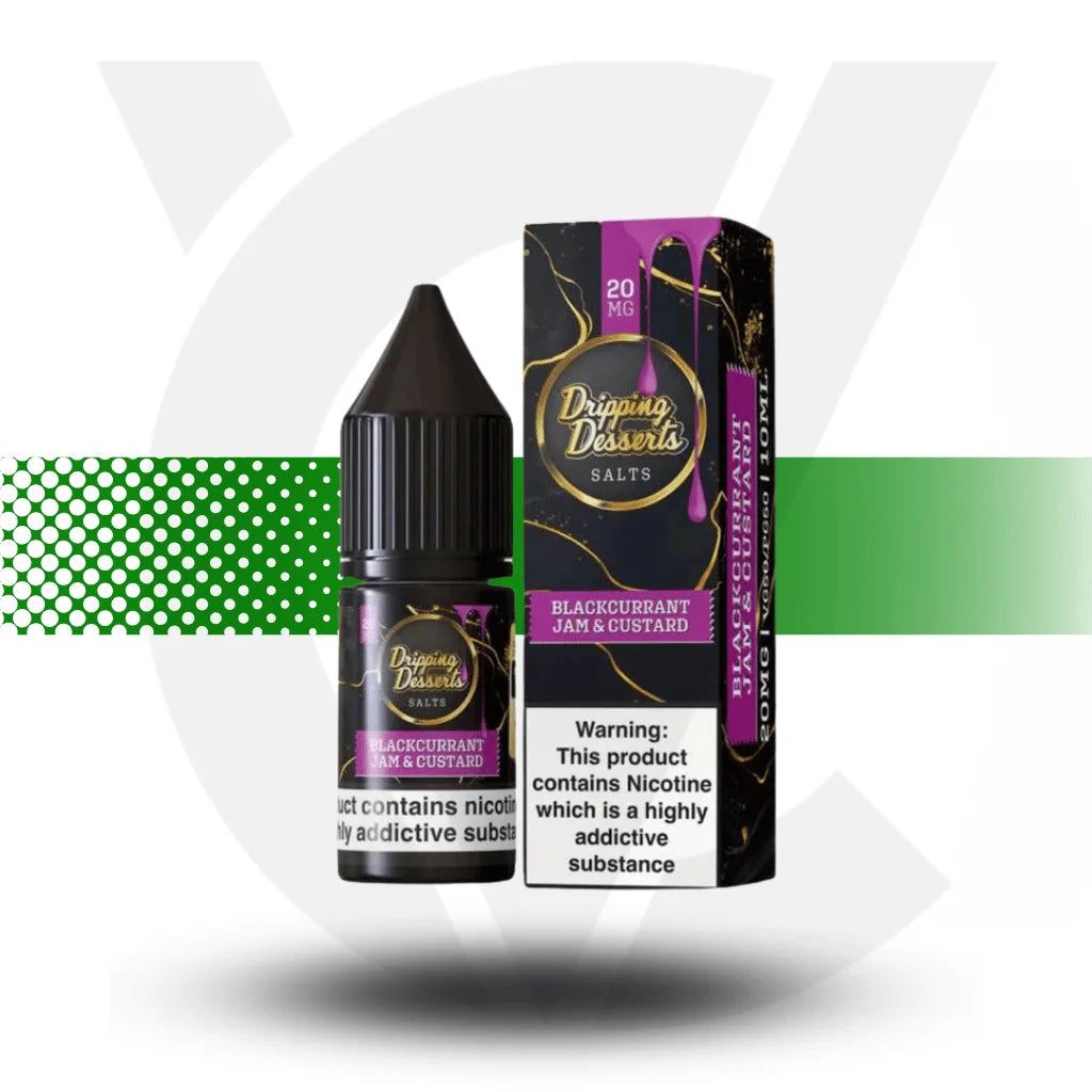 Dripping Desserts Nicotine Salts E-Liquid 10ml 10MG - Blackcurrant Jam Custard - Cloud Vapez UK